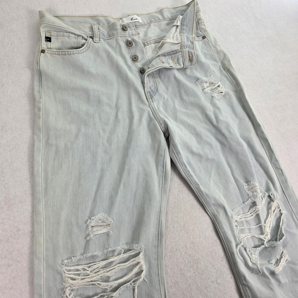 KanCan Womens Light Wash Distressed High Rise Wide Leg Jeans Size 13/30 0171 - Picture 2 of 11